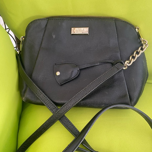 Kate spade black with gold chain medium size purse - Picture 1 of 5